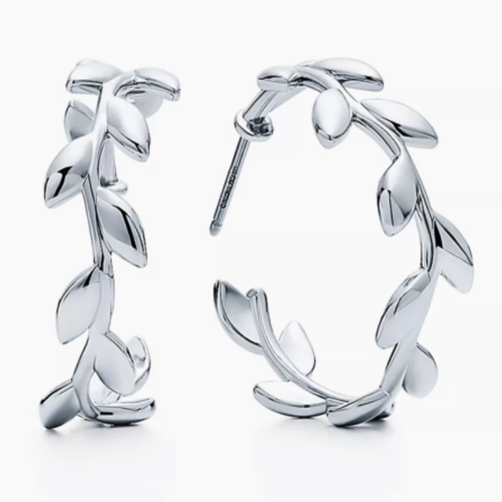 Tiffany & Co. Olive Leaf Hoop Earrings